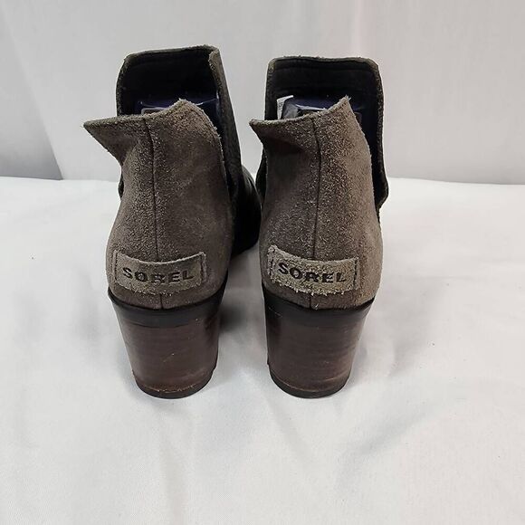 Sorel Women Size 8.5 Cate Cutout Black Leather Waterproof Bootie Boots - Picture 4 of 8